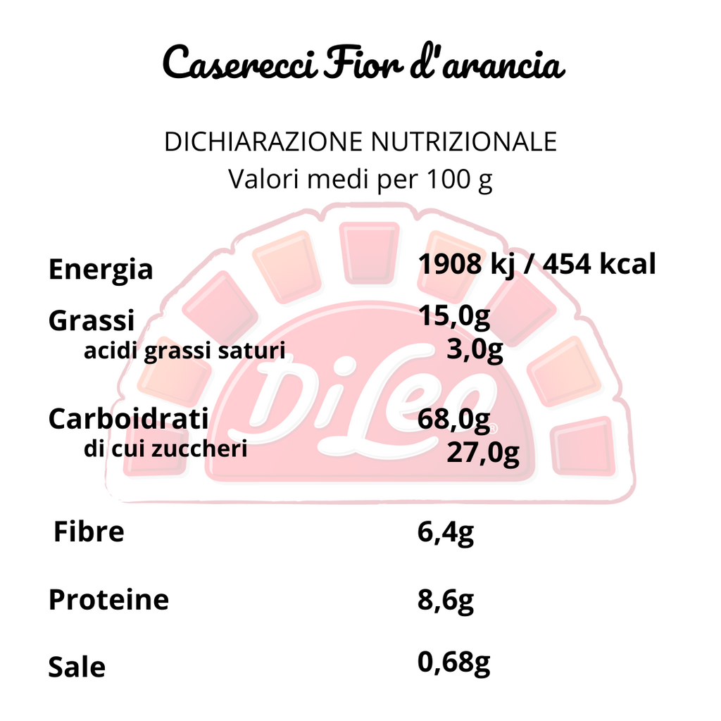 Caserecci Fior d'Arancia integrali con gocce di cioccolato e pasta di arancia candita italiana - 430 gr.